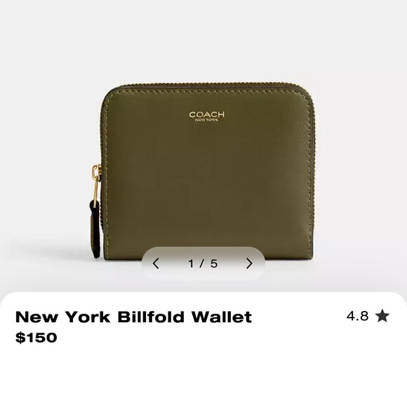 🌸COACH Camouflage Bifold Zippered Wallet w Pink, brown&Olive Highlights EUC RARE - Picture 9 of 10